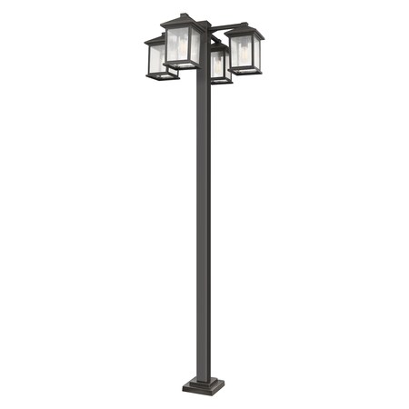 Z-Lite 531-4-536P-ORB 4 Light Outdoor Post Mounted Fixture, Oil Rubbed Bronze